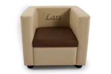 Mini Evi kunstleder 2 kleuren, kinderfauteuil, kinderfauteuil met naam